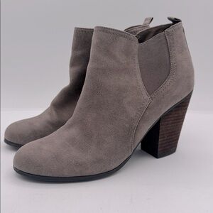 Women’s Fergie Gray Heeled Booties with Side Zipper 9.5